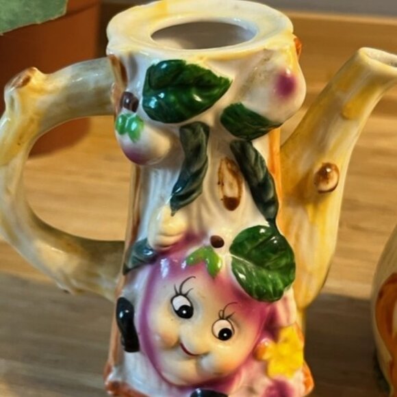 VTG salt pepper creamer sugar set anthropomorphic beet turnip rutagbaga *READ** - Picture 3 of 9